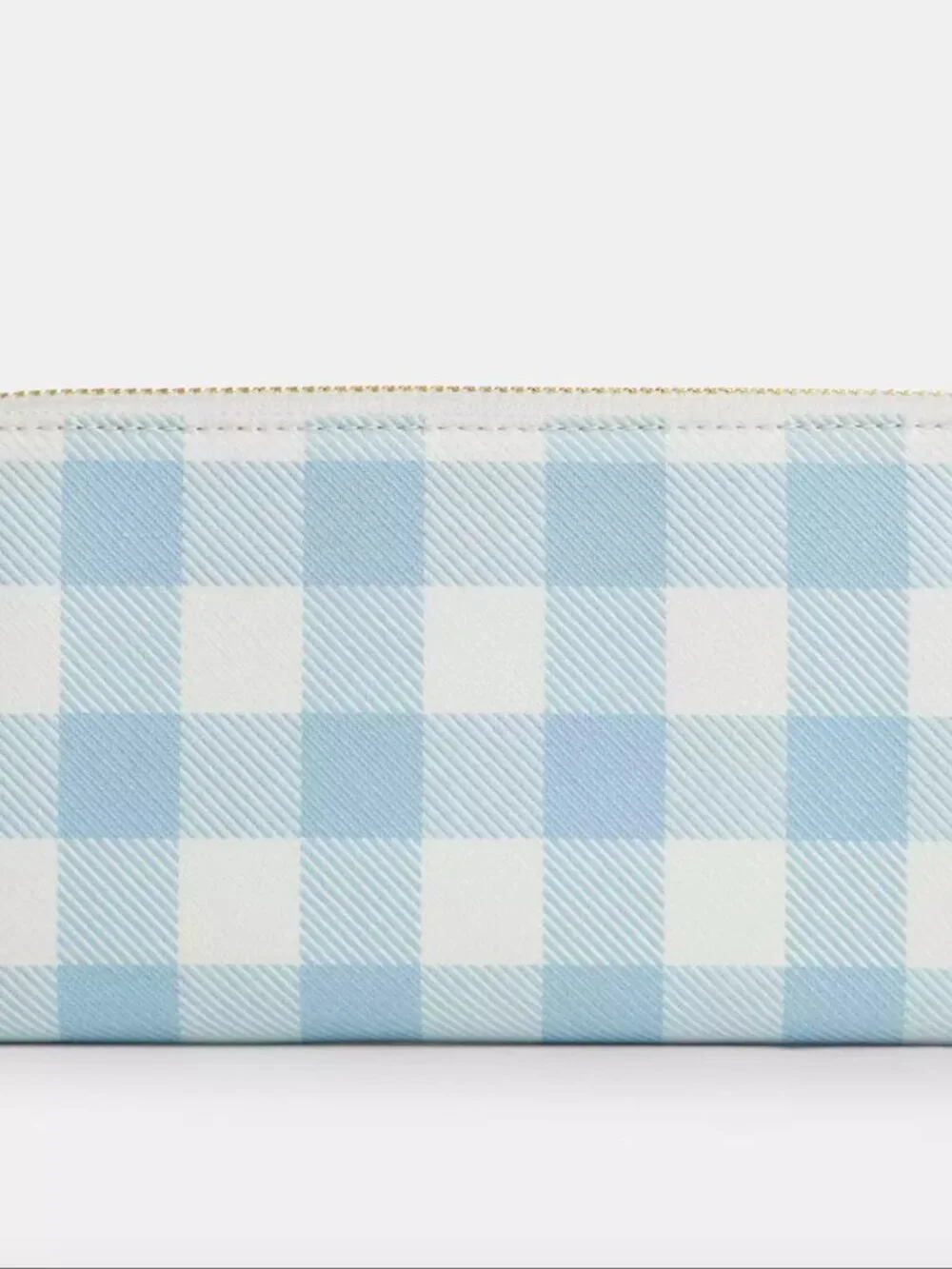 Long Zip Around Wallet With Gingham Print CFA13